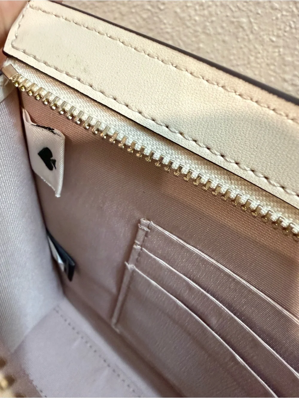 Kate Spade Floral Spade Wristlet Clutch Cream Taupe Like New